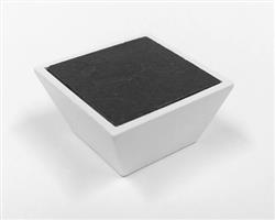 bouton de meuble MATRIX COMBI, blanc avec remplissage de schiste