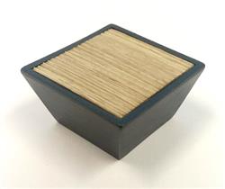 furniture knob MATRIX COMBI, black antracite with pale veneer wood