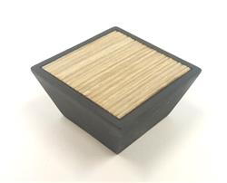 bouton de meuble MATRIX COMBI, bronze oxidé avec remplissage en bois clair