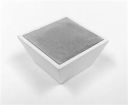 bouton de meuble MATRIX COMBI, blanc avec remplissage ciment
