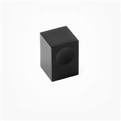 Furniture knob square with recess black 15x25mm