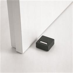 doorstop square rubber black/silver