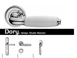 dory doorhandle r+e chrome + white porcelain