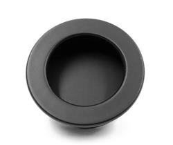Sliding door handle, round, black