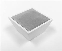 Meubelknop MATRIX COMBI wit, met inleg cement
