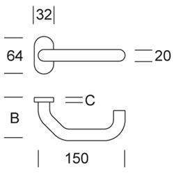 u doorhandle inclined