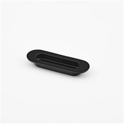 sliding door handle, oval, black