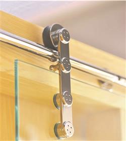 Sliding system for glass doors