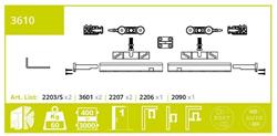 Kit for sliding door against the rail (60 kg)