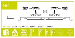 Kit for sliding door against the rail (80 kg)