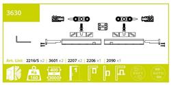 Kit for sliding door against the rail (160 kg)