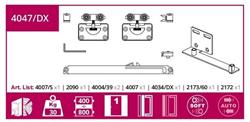 Kit voor rechtse binnenste deur serie 4000/21