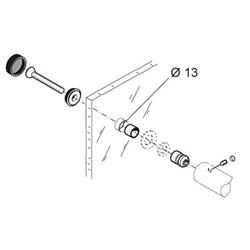 fitting glass single, diam. 30mm