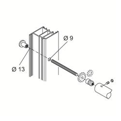 Bevestiging enkel doorgaand alu/hout/pvc