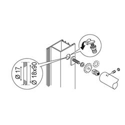 single not-passing fitting for profiles