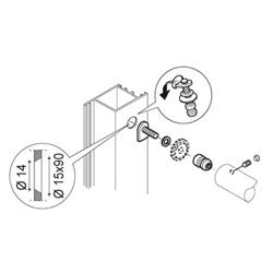 single not-passing fitting for profiles