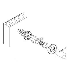 Enkele niet-doorgaande rozetbevestiging voor hout/alu/PVC dia 30mm