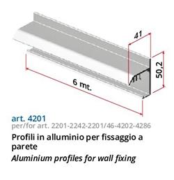 profile mural alu f 1 pour le  rail 2201