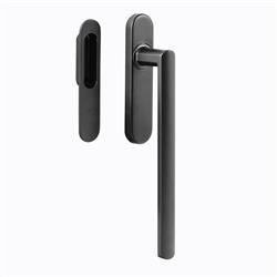 Luce lift up window handle, oval  BLACK