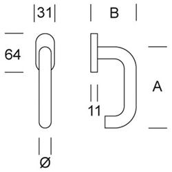 U raamkruk DK RVS 16mm