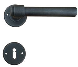 Doorhandle  round, on round rose r + e