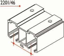 Dubbele rail 2201 voor een houten deur (40 mm)