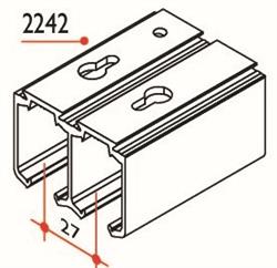 Double rail 2201 for glass doors