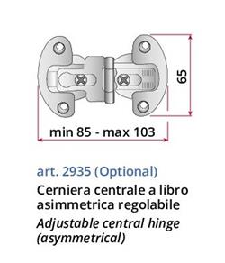 Aanpasbaar asymmetrisch centraal scharnier