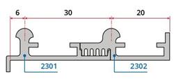 Aanpasbare bovenrail van 18 mm tot 28 mm deurdikte