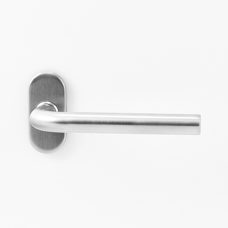 Product - Poignée de porte solide, rosace ovale, 4mm